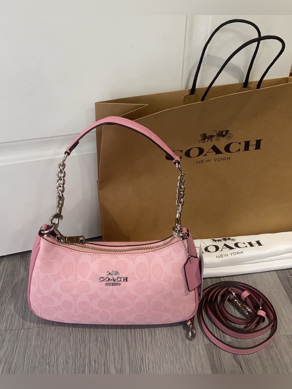 Coach Pink Signature Shoulder Bag